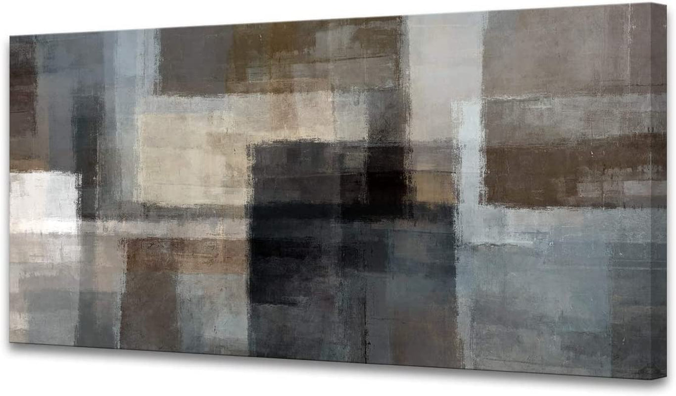 A62462 Canvas Prints Abstract Wall Art Print Paintings Grey and Brown Home Decor Framed Ready to Hang for Living Room Bedroom and Office Home Kitchen Artwork