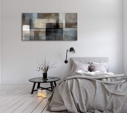 A62462 Canvas Prints Abstract Wall Art Print Paintings Grey and Brown Home Decor Framed Ready to Hang for Living Room Bedroom and Office Home Kitchen Artwork